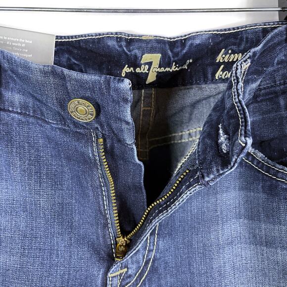 7 for All Mankind Kimmie Jeans Blue Low Waist Zip Fly Bootcut Leg Sz 28 - Picture 5 of 9